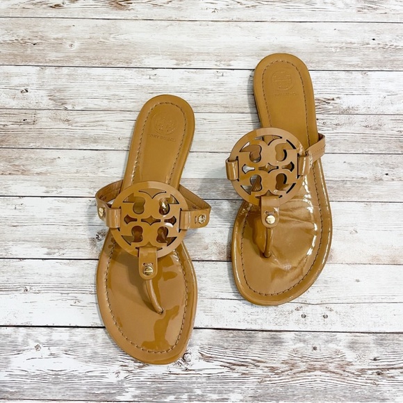 Tory Burch Shoes - Tory Burch Miller Patent Leather Sandal Tan Brown
Size 8.5